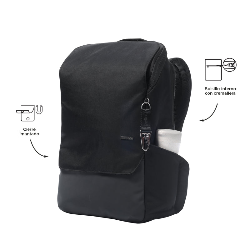 Mochila Ejecutiva Porta PC 14" Alurer Negro Hombre