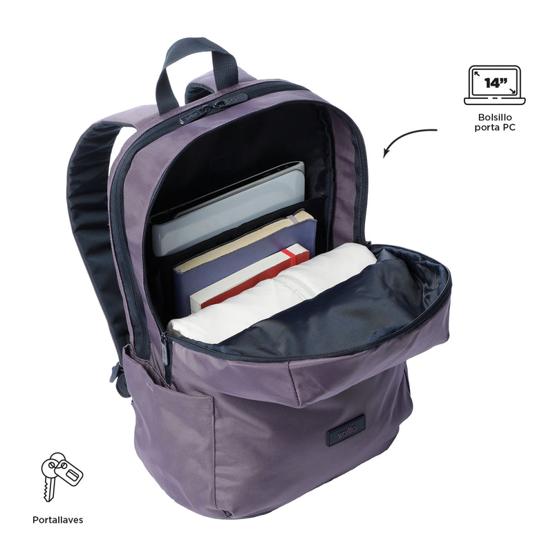 Mochila Univertisario Porta PC 14" Scalat Morado Mujer