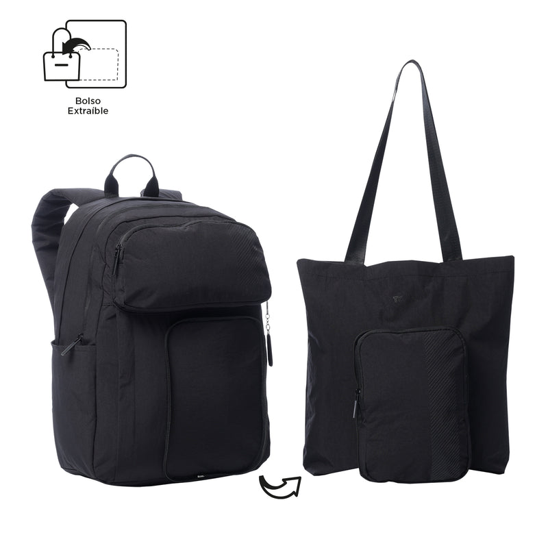 Mochila Universitaria 2 en 1 Porta PC 16" Duality Negro Unisex