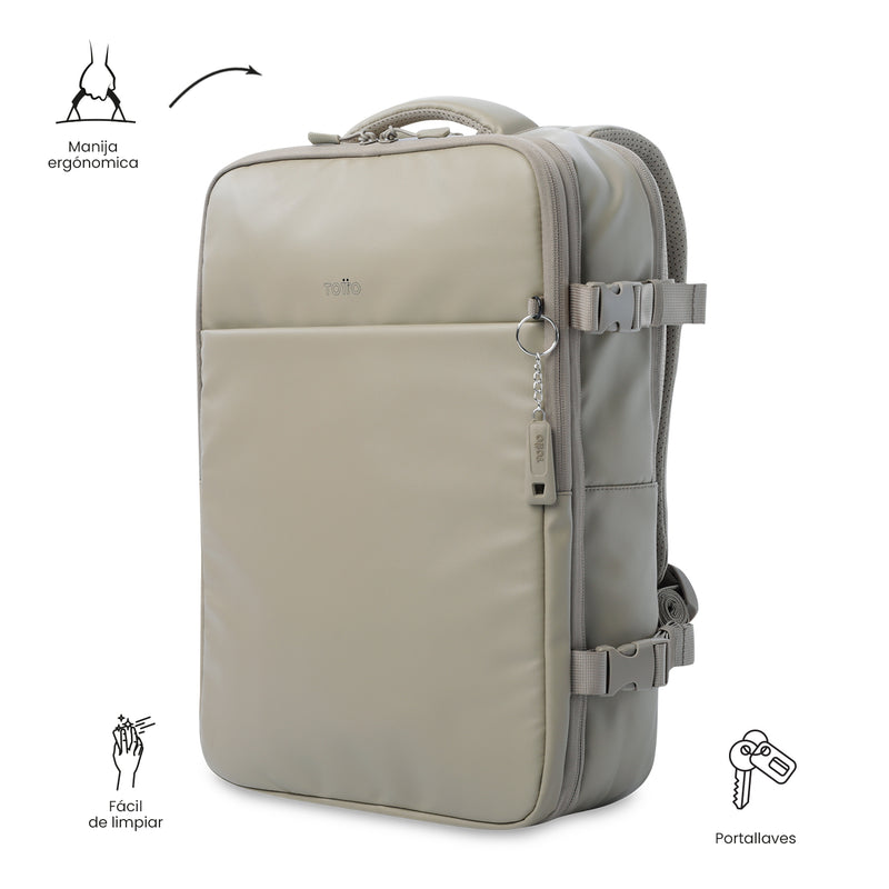 Mochila de Viaje Expandible Grow Porta PC16" Beige Unisex