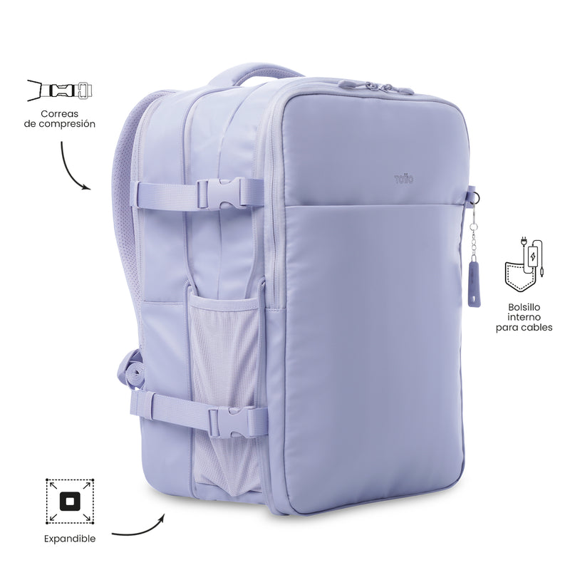 Mochila de Viaje Expandible Grow Porta PC16" Morado Mujer
