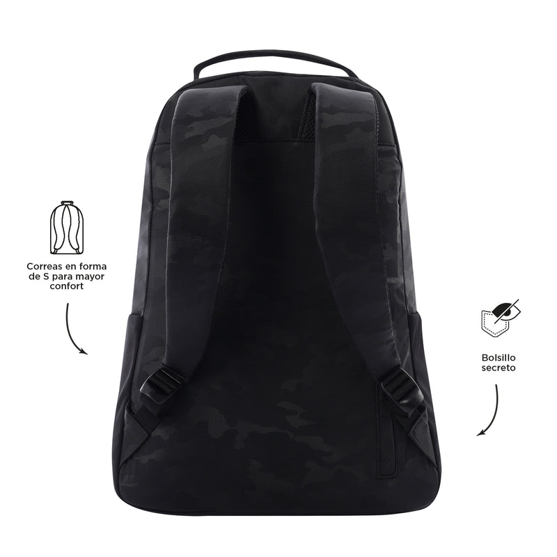 Mochila Universitario Detroit Porta PC 16" Negro Hombre
