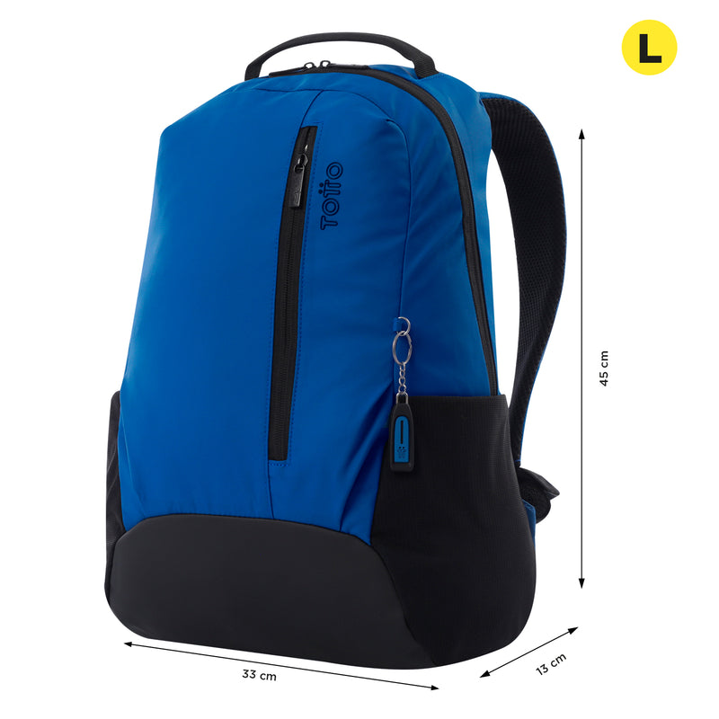 Mochila Universitario Detroit Porta Laptop 16" Negro/Azul Hombre