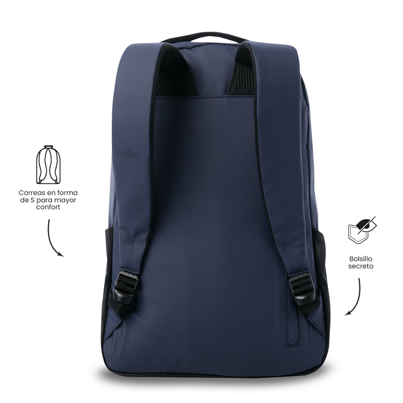 Mochila Universitaria Porta PC 16" Detroit Azul Hombre