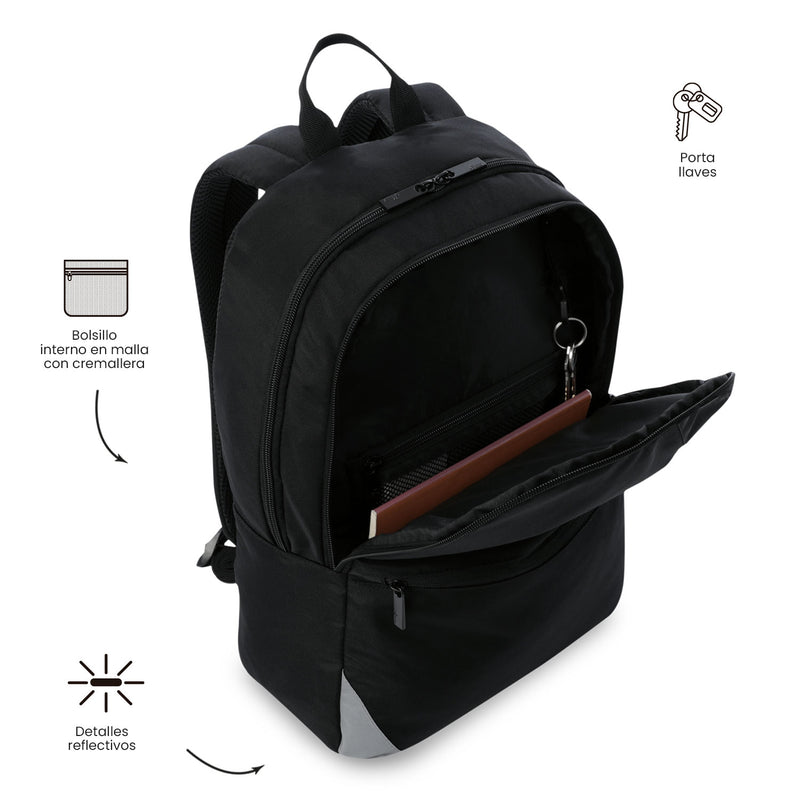 Mochila Universitario Koji Porta PC 15.4" Negro Unisex