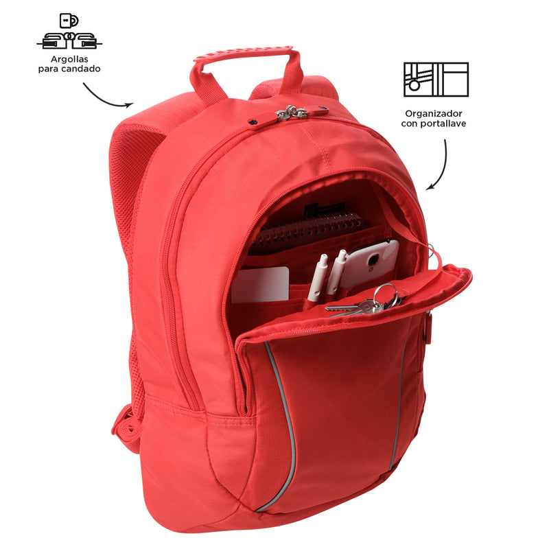 Mochila Universitaria Porta PC 14" Arvar 2.0 Unisex Roja