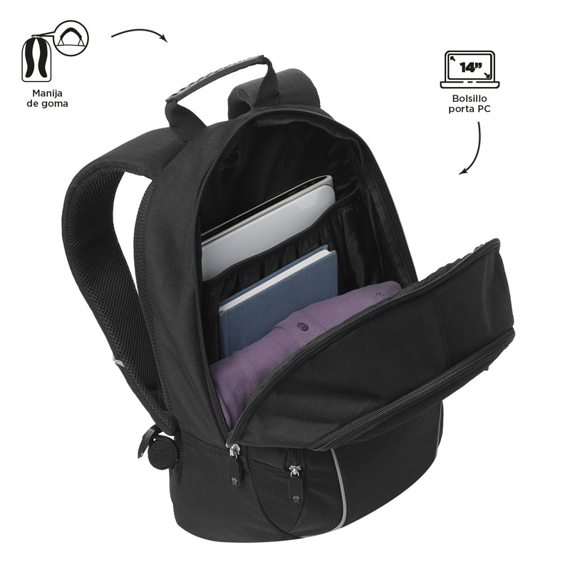 Mochila Universitaria Porta PC 14" Arvar 2.0 Negro