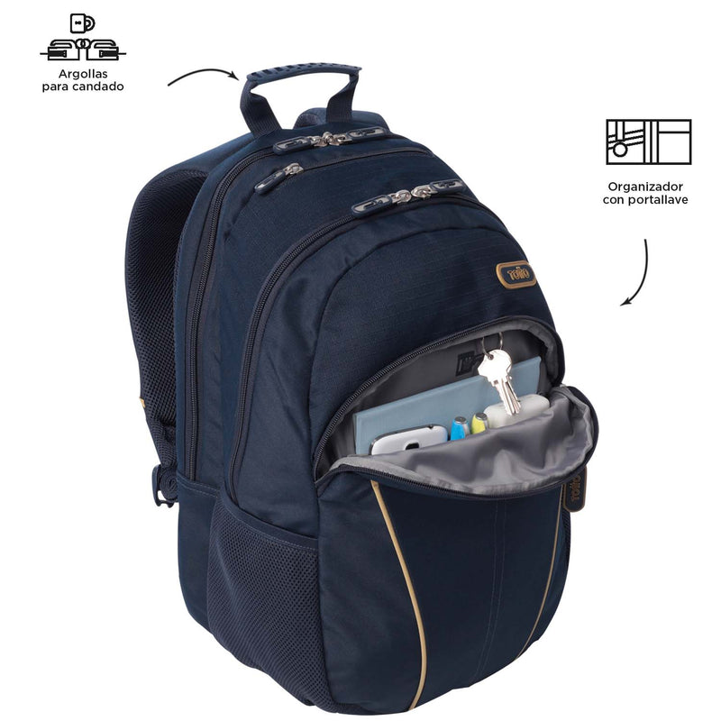 Mochila Universitaria Cambri 2.0 Porta Laptop 15.4" Azul Hombre