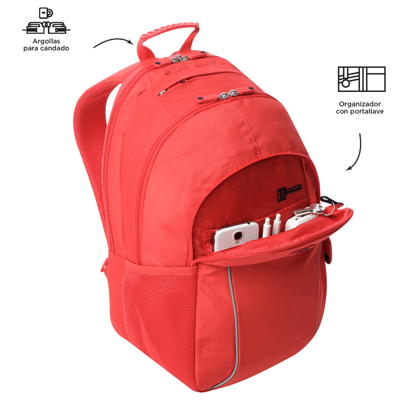 Mochila Universitaria Porta PC 15.4" Cambri 2.0 Roja Unisex