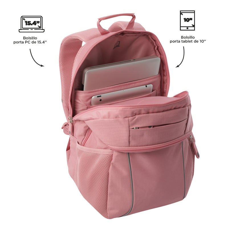 Mochila Universitaria Porta PC 15.4" Cambri 2.0 Rosado Mujer