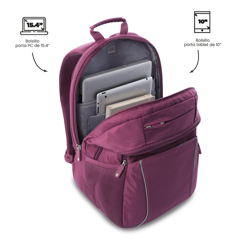 Mochila Universitaria Porta PC 15.4" Cambri 2.0 Rosado Mujer