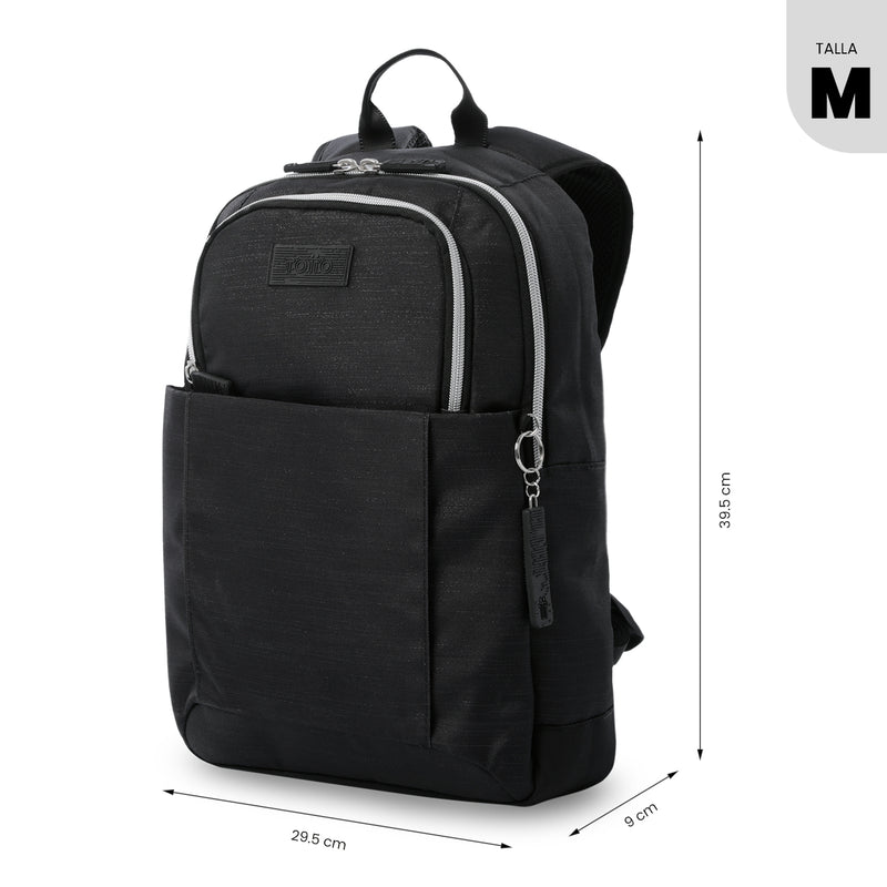 Mochila Universitaria Modena M2 Shiny Porta PC 13" Negro Mujer