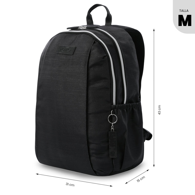 Mochila Universitaria Modena M3 Shiny Porta PC 13" Negro Mujer