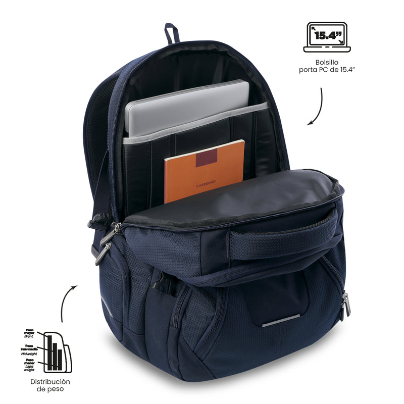 Mochila Táctico Porta PC 15.4"  Polixan 2.0 Azul Hombre