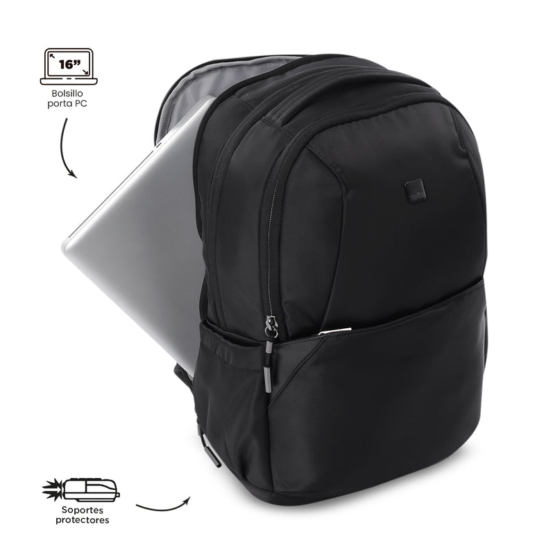 Mochila Ejecutiva Porta PC 16"  Roxanne Negro Mujer