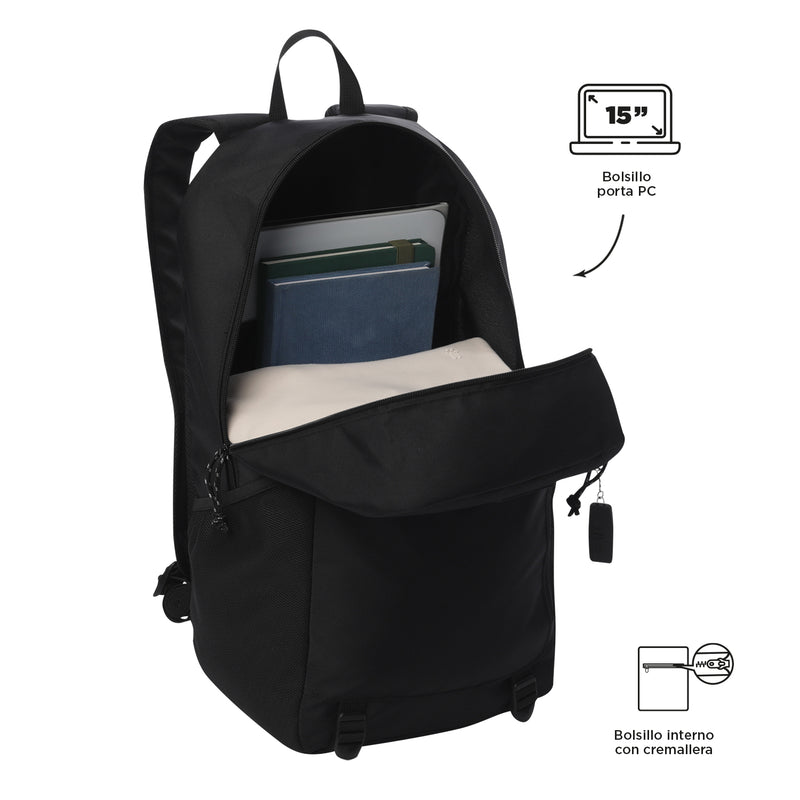 Mochila Universitaria Rambo Porta Laptop 15" Negro Unisex