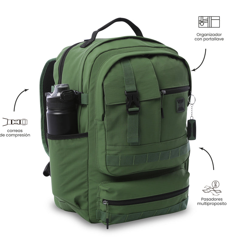 Mochila Universitaria Porta PC 15.4" Spa Verde Hombre