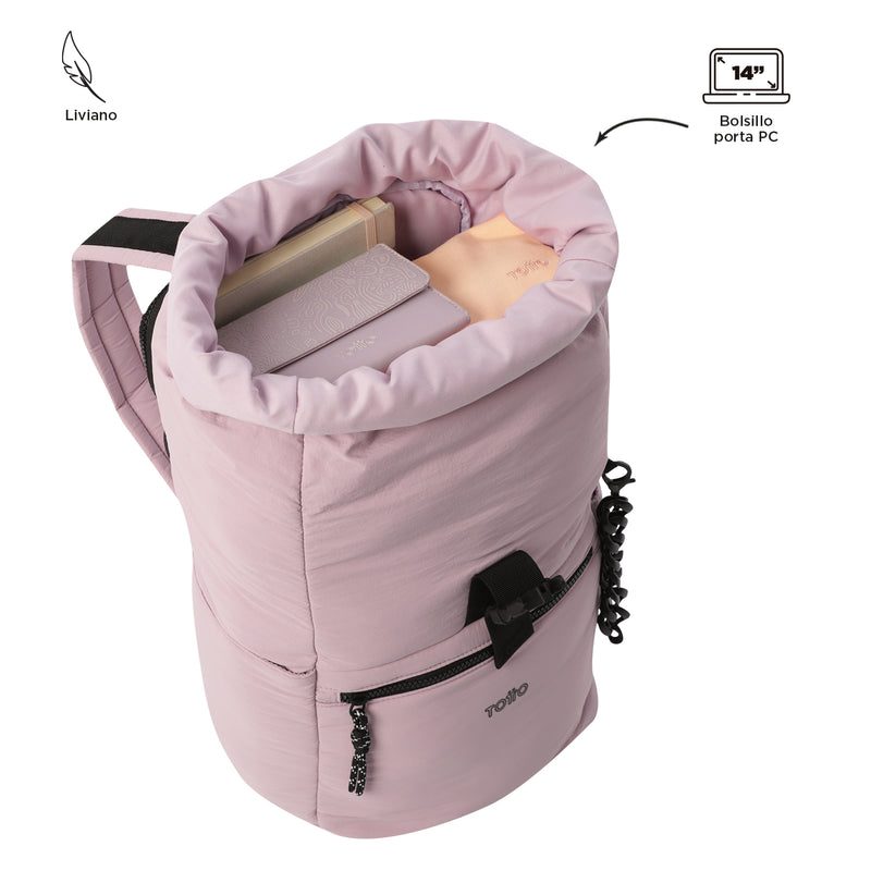 Mochila universitaria Escandinavia Porta Laptop 14" Rosado Mujer