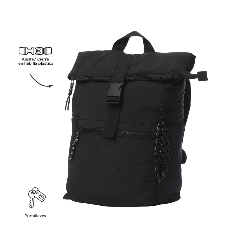 Mochila universitaria Escandinavia Porta Laptop 14" Negro Mujer