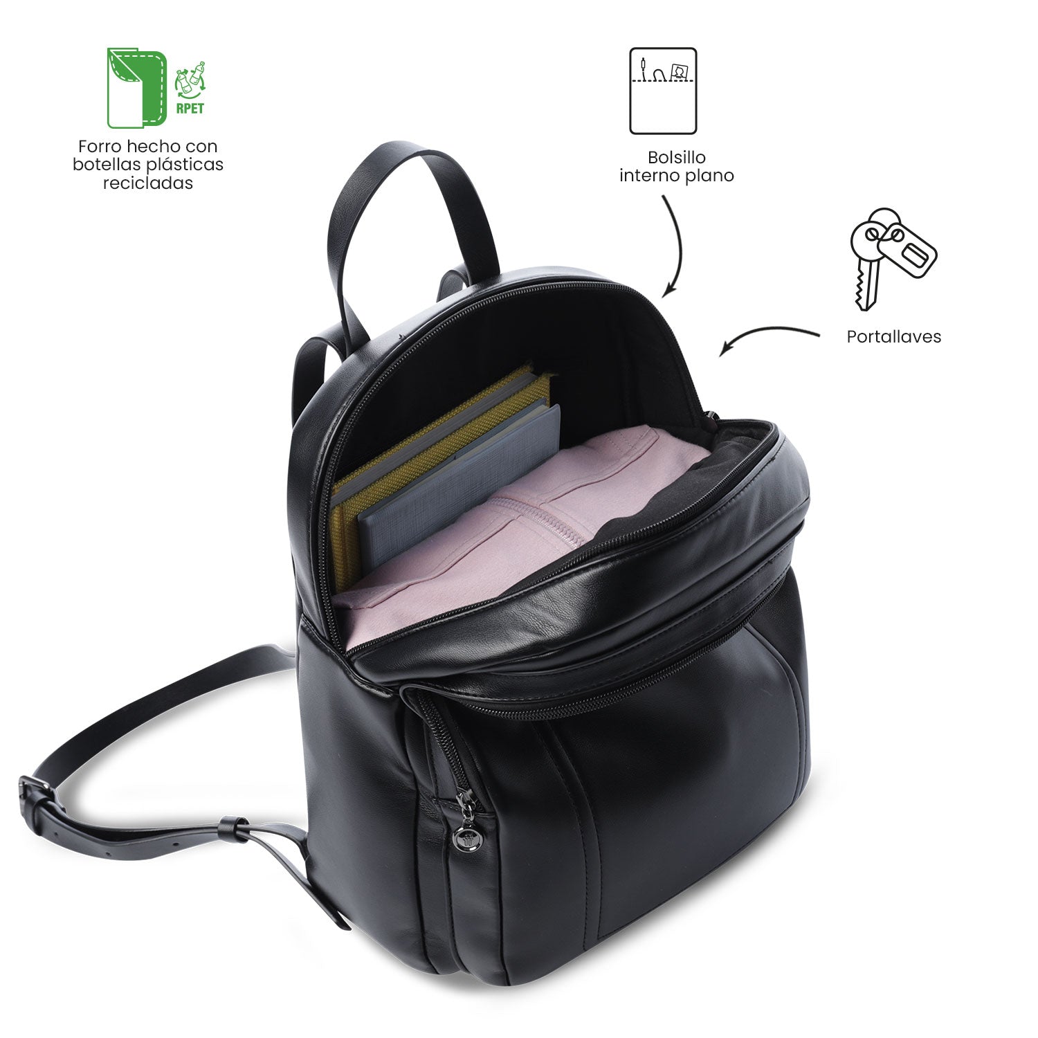 Mochila Universitaria de moda Style 2 Negro Mujer