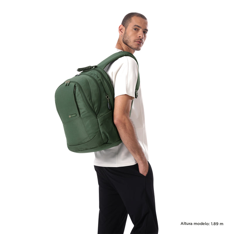 Mochila Universitaria Krimmler 2.0 Porta PC 15.4" Verde Hombre