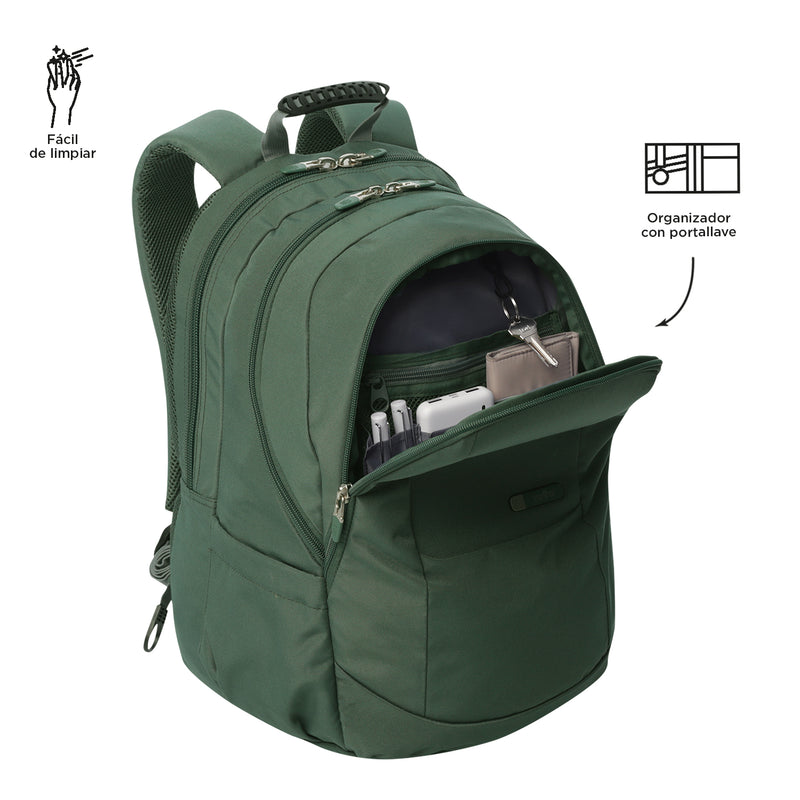 Mochila Universitaria Krimmler 2.0 Porta PC 15.4" Verde Hombre