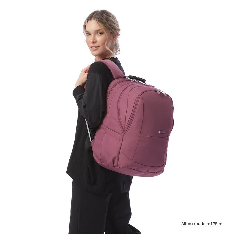Mochila Universitaria Porta PC 15.4" Krimmler 2.0 Rosado Mujer
