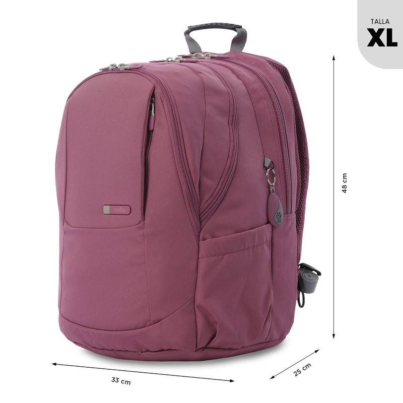 Mochila Universitaria Porta PC 15.4" Krimmler 2.0 Rosado Mujer