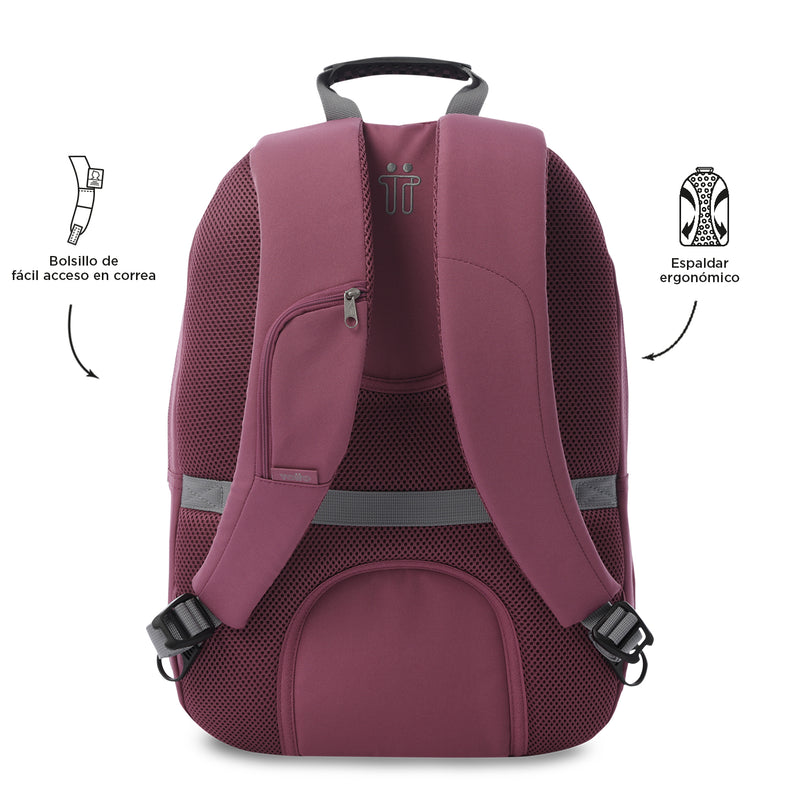 Mochila Universitaria Porta PC 15.4" Krimmler 2.0 Rosado Mujer