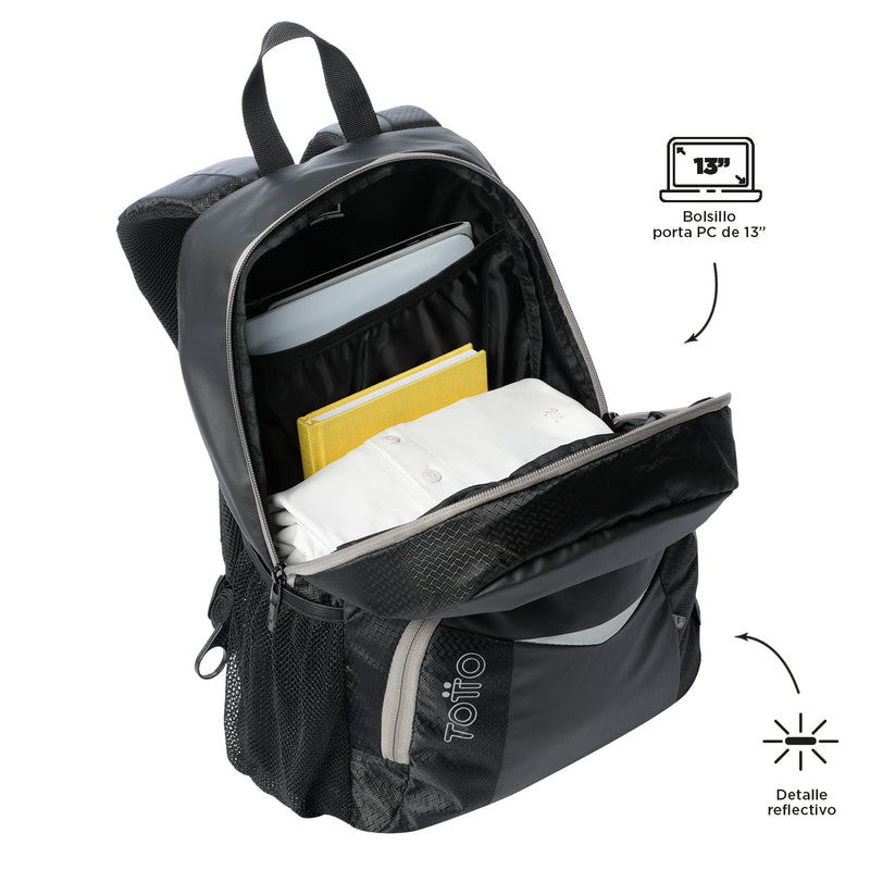 Mochila Juvenil Teck 2.0 Mediana Porta PC 15.4" Negro