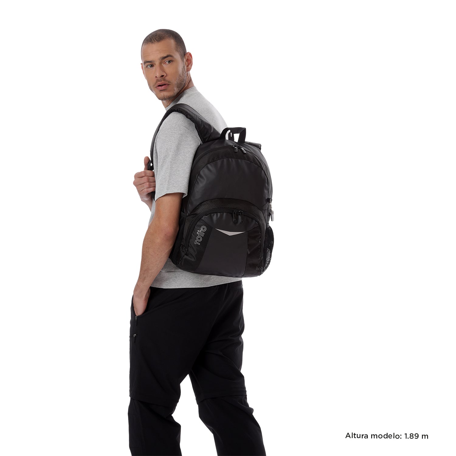 Mochila Universitaria Teck 2.0 Porta Laptop 13" Negro Hombre