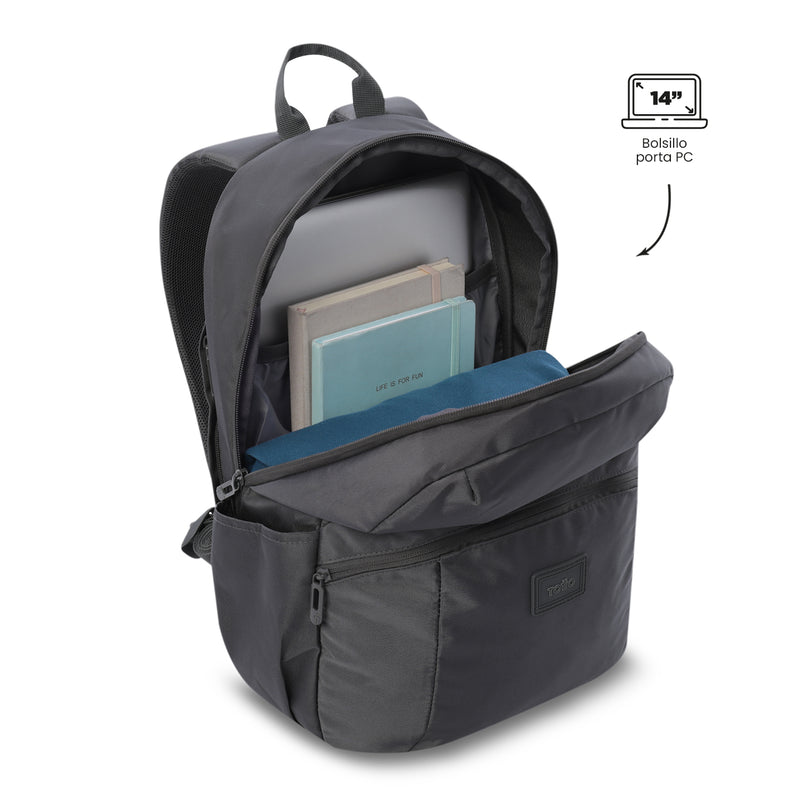 Mochila Universitaria Porta PC 14" Trik Gris Unisex