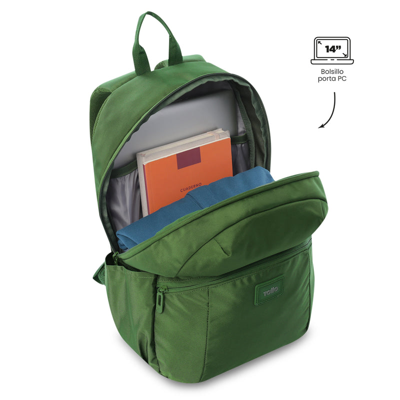 Mochila Universitaria Porta PC 14" Trik Verde Hombre