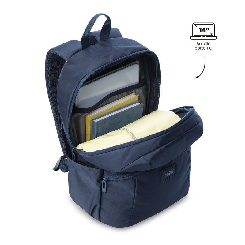 Mochila Universitaria Porta PC 14" Trik Azul Unisex