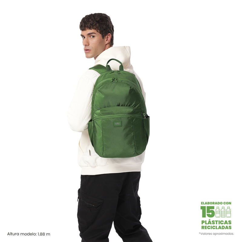 Mochila Universitaria Porta PC 15.4" Trik Grande Verde Hombre