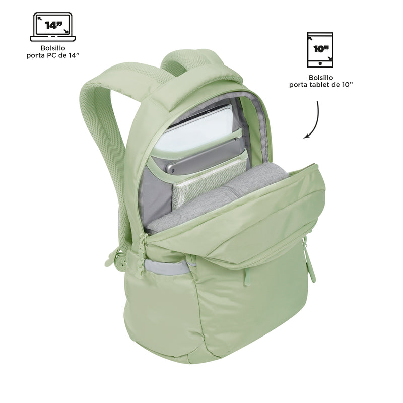 Mochila Universitarioa Porta PC 14" Misisipi Verde Mujer