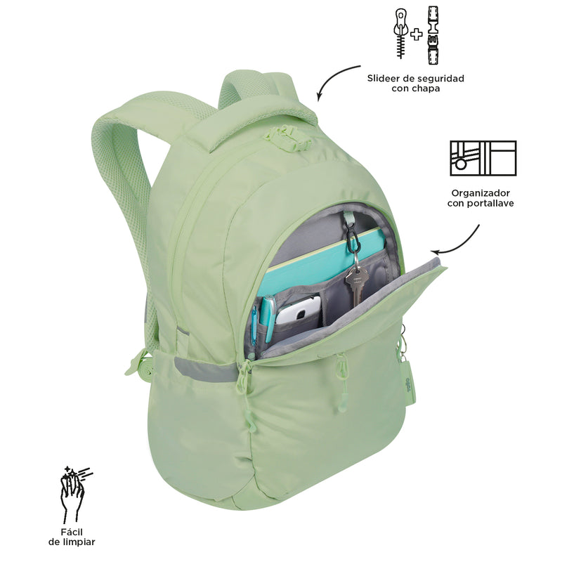 Mochila Universitarioa Porta PC 14" Misisipi Verde Mujer