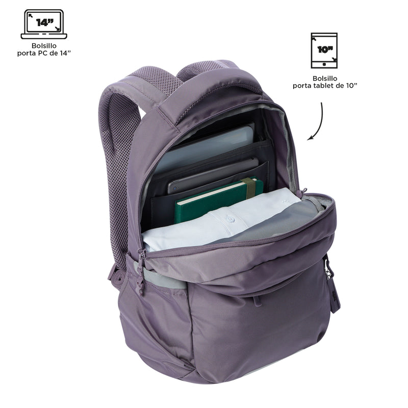 Mochila Universitarioa Porta PC 14" Misisipi Morado Mujer