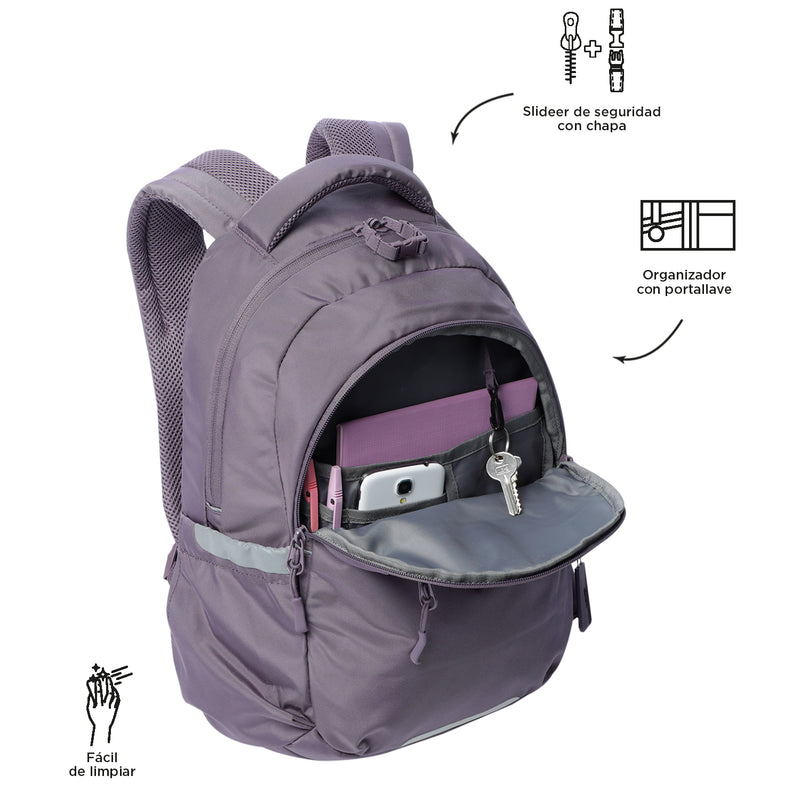 Mochila Universitarioa Porta PC 14" Misisipi Morado Mujer