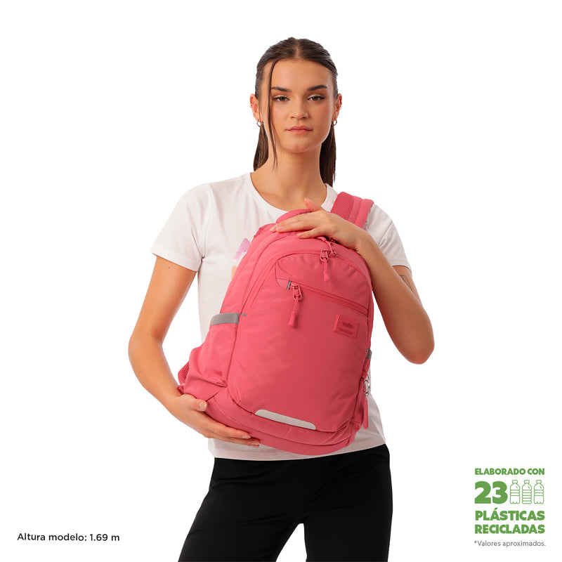 Mochila Universitarioa Porta PC 14" Misisipi Para Mujer Roja