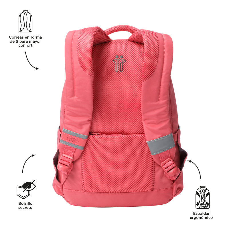 Mochila Universitarioa Porta PC 14" Misisipi Para Mujer Roja