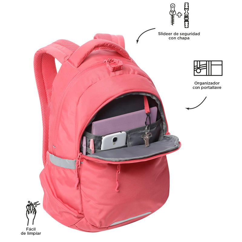 Mochila Universitarioa Porta PC 14" Misisipi Para Mujer Roja