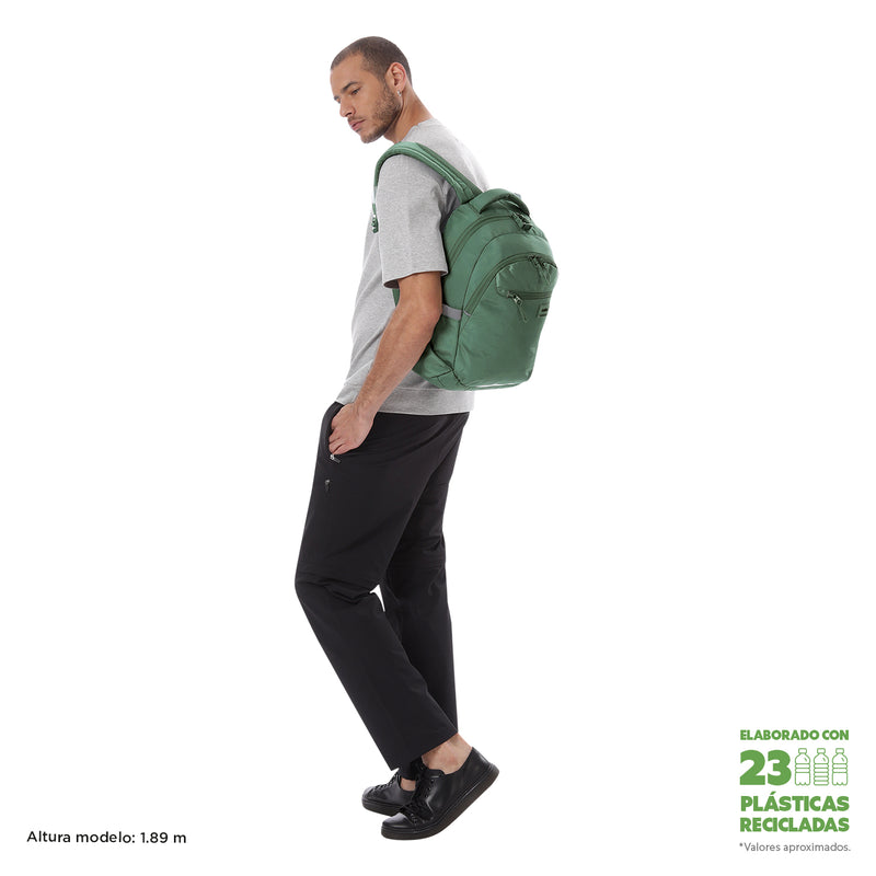 Mochila Universitaria Misisipi Porta PC 14" Verde Hombre