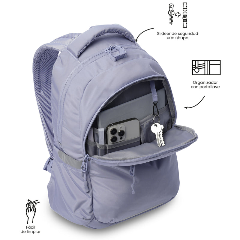 Mchila Universitaria Porta PC 14" Misisipi Morado Mujer