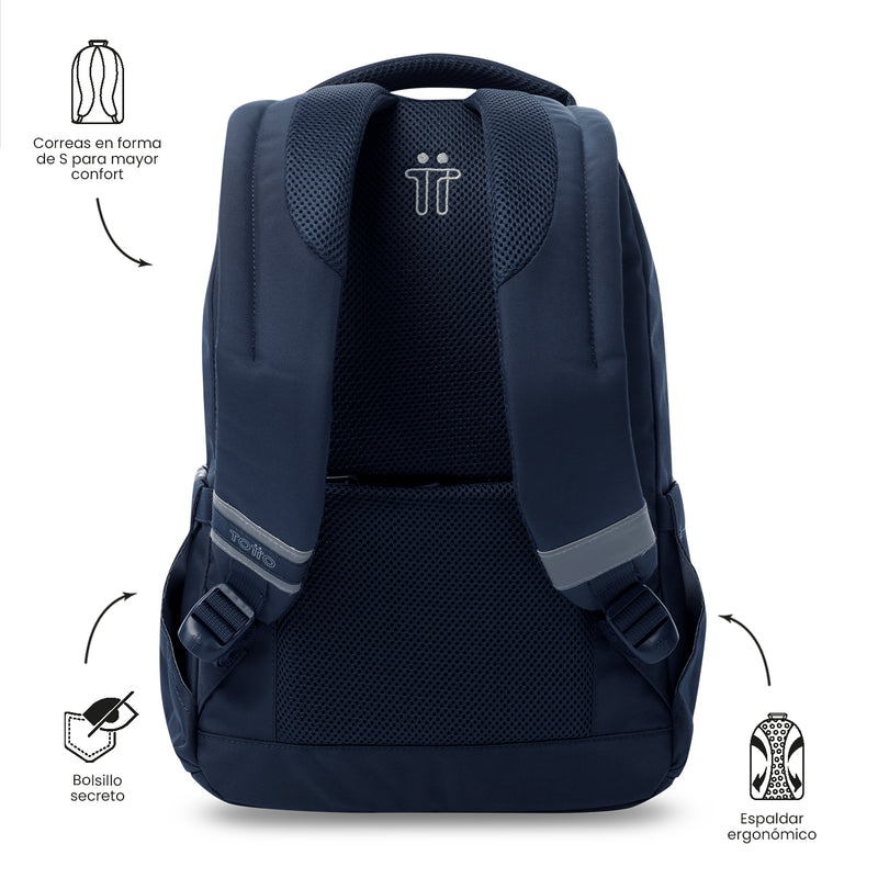 Mochila Universitaria Porta PC 14" Misisipi Azul Unisex