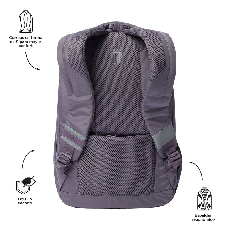 Mochila Universitario Porta PC 15.4" Indo para Mujer Morada