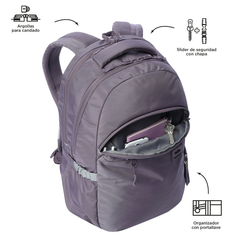 Mochila Universitario Porta PC 15.4" Indo para Mujer Morada