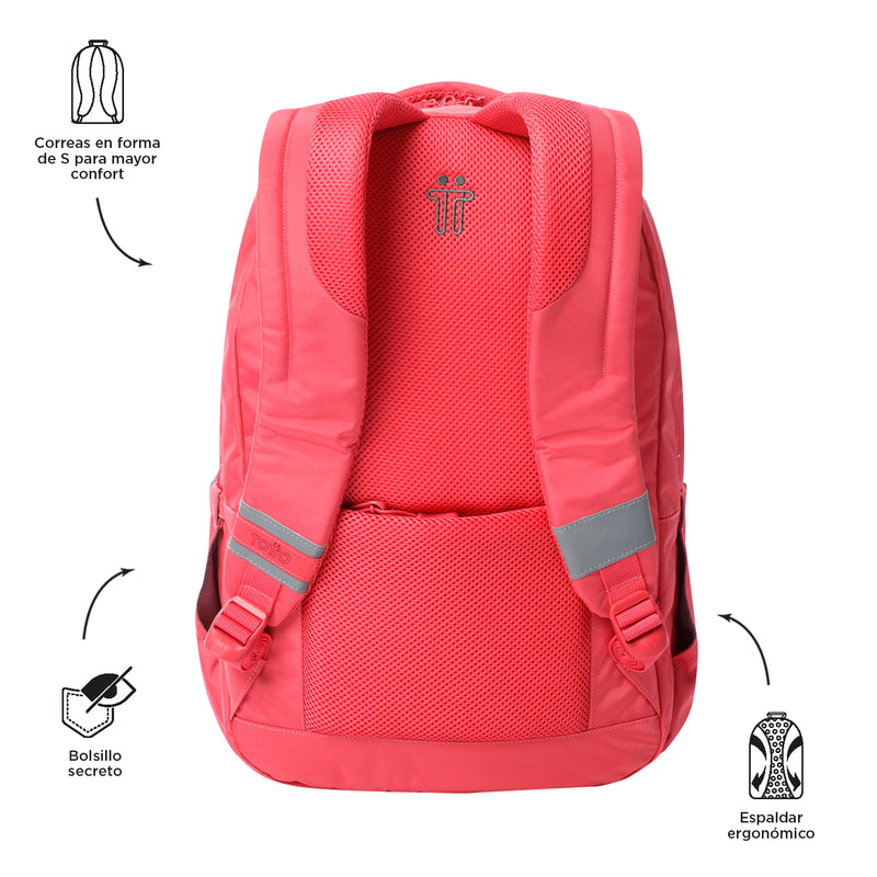 Mochila Universitario Porta PC 15.4" Indo para Mujer Roja