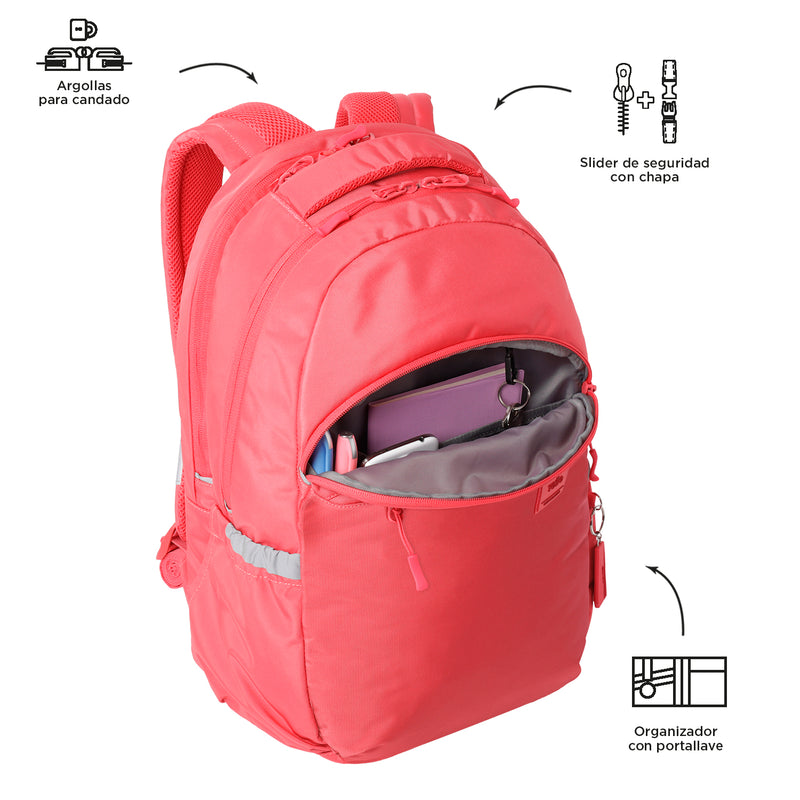 Mochila Universitario Porta PC 15.4" Indo para Mujer Roja