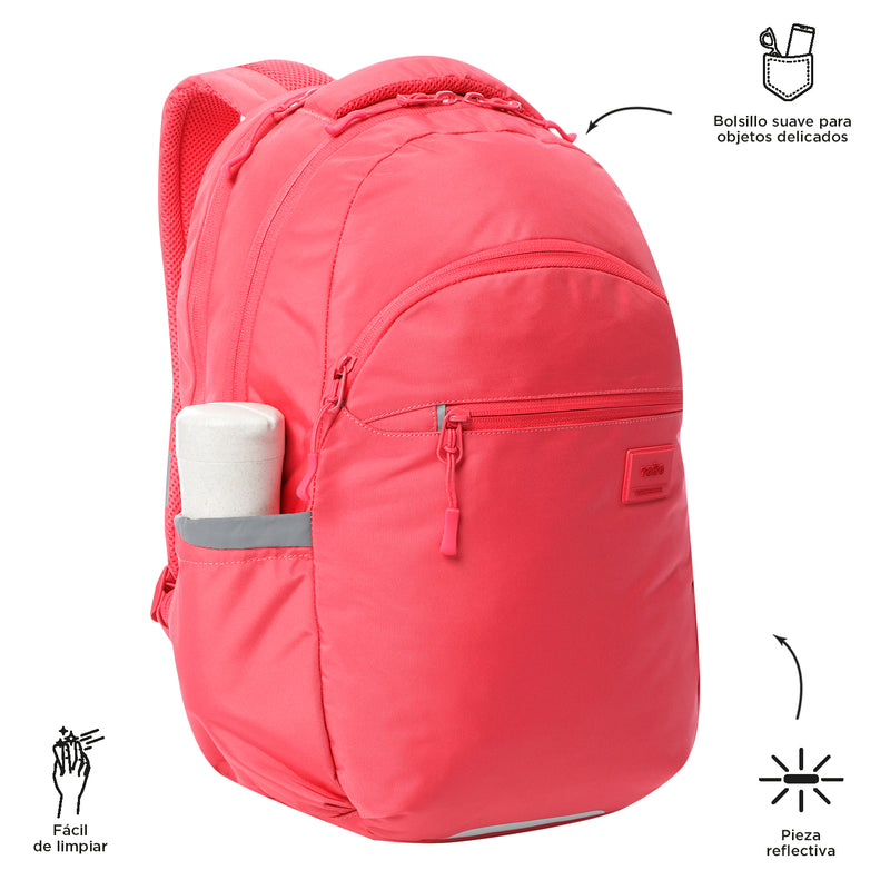 Mochila Universitario Porta PC 15.4" Indo para Mujer Roja